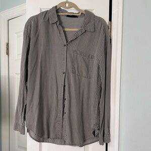 Jane and Delaney Gray Striped ladies Shirt